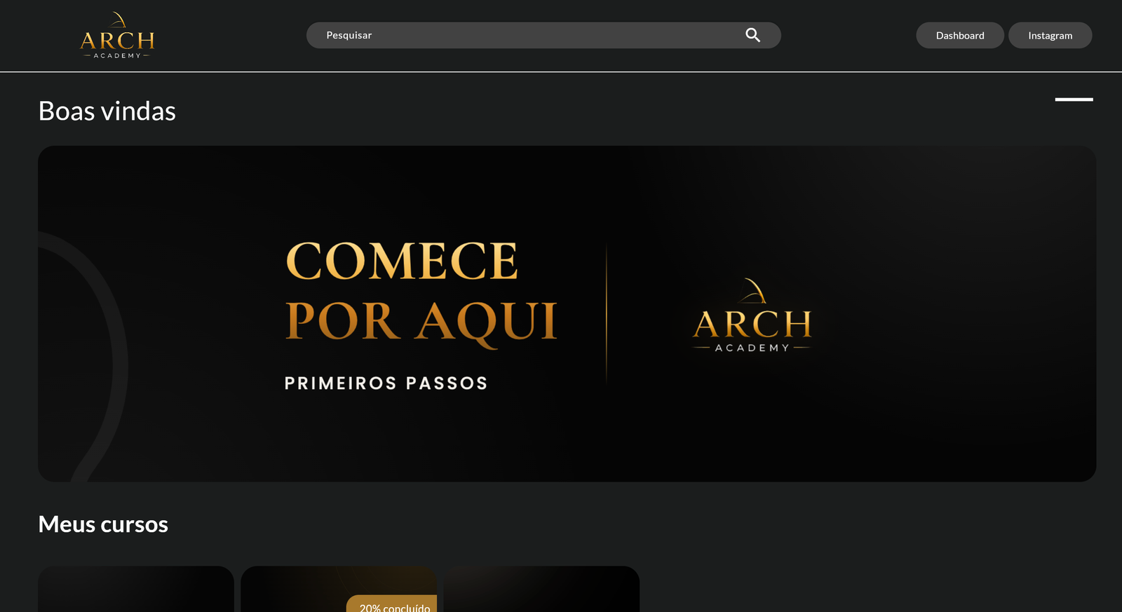 Plataforma Arch Academy: catálogo de cursos por contexto